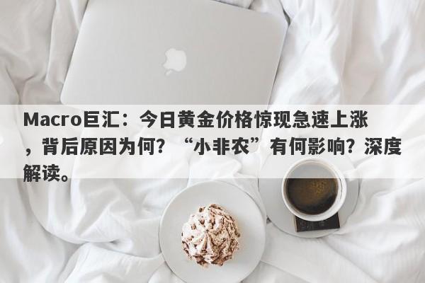 Macro巨汇：今日黄金价格惊现急速上涨，背后原因为何？“小非农”有何影响？深度解读。